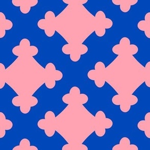Foursquare Silhouette // large print // Cotton Candy Motifs on Big Top Blue