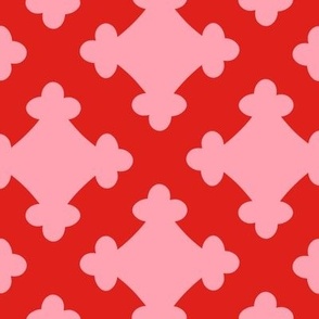 Foursquare Silhouette // large print // Cotton Candy Motifs on Funhouse Red
