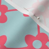 Lattice & Wallflowers Silhouette // large print // Pinkalicious Blossoms on Light Bubblegum