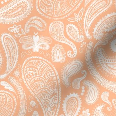 Peach Fuzz Paisley, 2024 Color of the Year