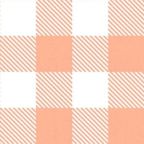 “Peach Fuzz” Picnic Blanket Plaid, Large 2” Squares