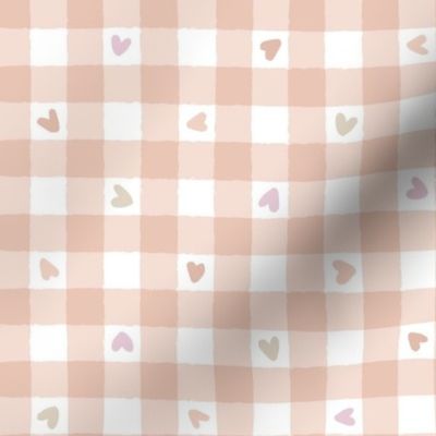 Blush Heart Gingham Tossed - Medium Scale