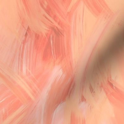 Jumbo “Peach Fuzz” Abstract Oil Paint Brush Strokes