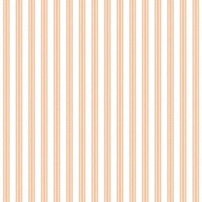 Peach Fuzz Small Ticking Stripe on White