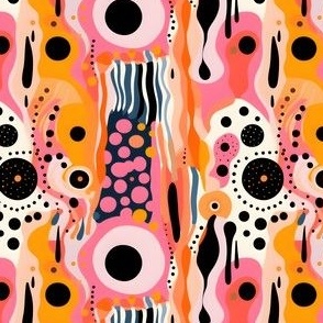 Pink, Orange & Black Abstract - small