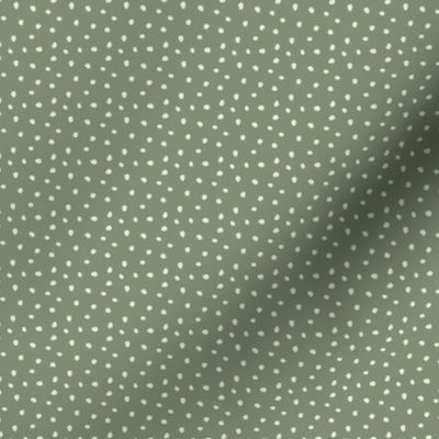 EXTRA SMALL 1 X 1 Festive Polka Dot Fern Sage Green Spots