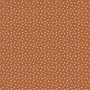 EXTRA SMALL 1 X 1 Festive Polka Dot Orange Tan Brown Ochre Spots