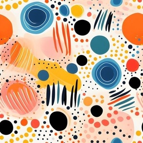 Abstract Polka Dots & Lines - medium