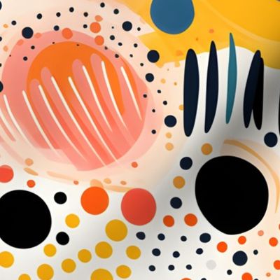 Abstract Polka Dots & Lines - large
