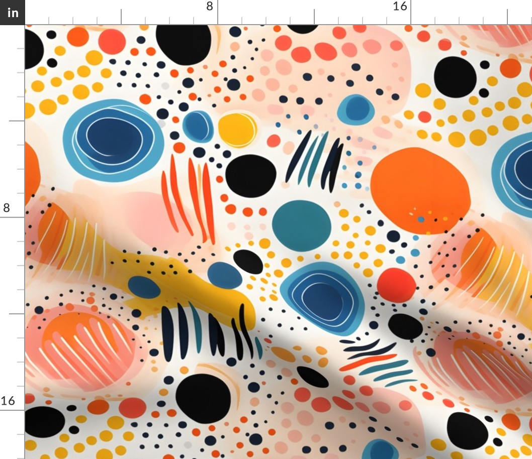 Abstract Polka Dots & Lines - large