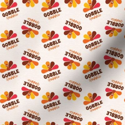 Gobble Gobble - Thanksgiving Turkey - Fall Colors - Tan Linen 