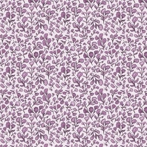 vintage florals plum on cream linen small