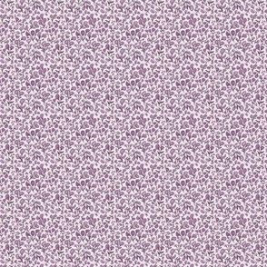 vintage florals plum on cream linen micro