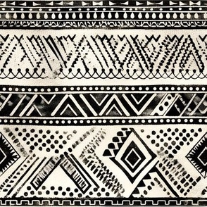 Black & Ivory Tribal Stripes - medium