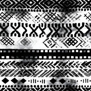 Black & White Tribal Stripes - medium