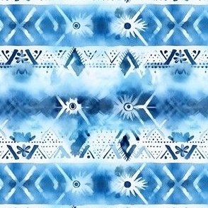 Blue & White Watercolor Abstract Stripes - small
