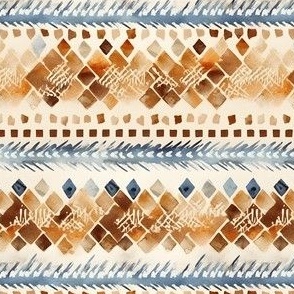 Blue & Brown Tribal Stripes - small
