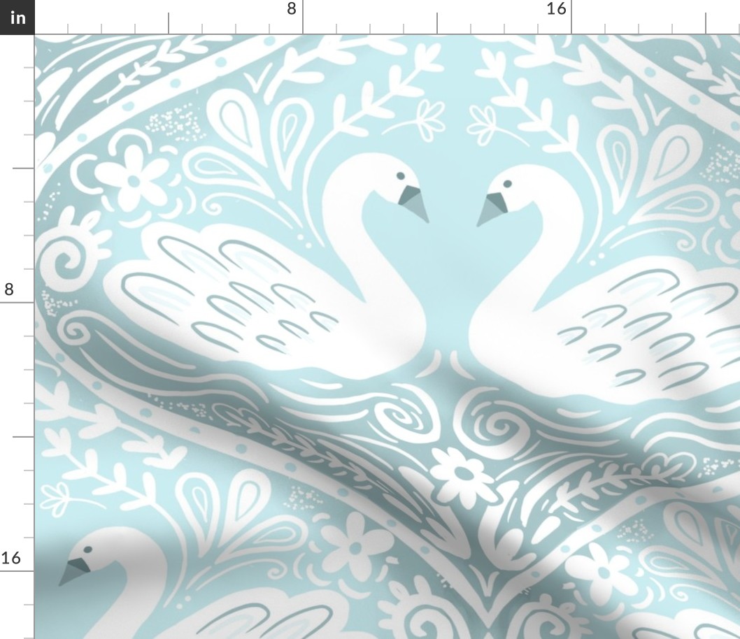 serene swans wallpaper scale