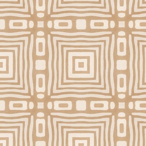 Organic Shapes Tribal Mudcloth Pattern Terracotta Brown And Beige 6