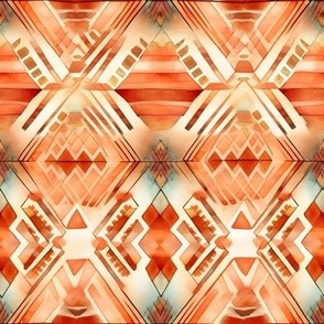 Orange & Red Tribal Stripes - medium