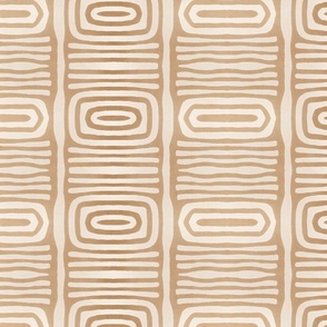 Organic Shapes Tribal Mudcloth Pattern Terracotta Brown And Beige 8