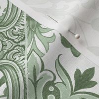 Traditional dutch tiles and florals - Sage green