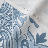 Traditional dutch tiles and chinoiserie florals - Delft blue indigo