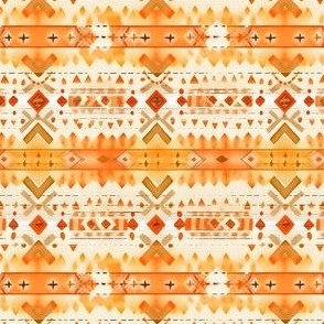 Orange Watercolor Tribal Stripes - small