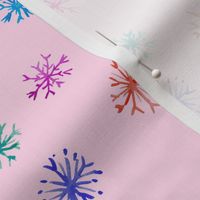 Colorful Watercolor Snowflakes // Blush