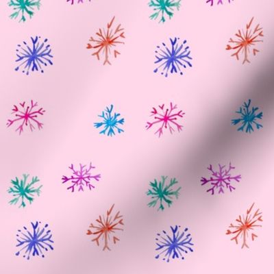 Colorful Watercolor Snowflakes // Blush