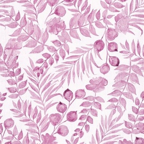 French farmhouse cottage florals - Plum pink