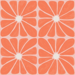 Tangerine Retro Floral (jumbo)