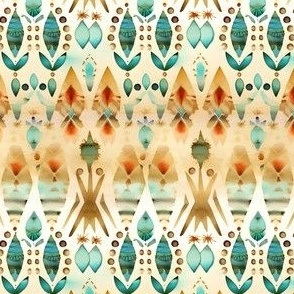 Turquoise & Tan Pattern - small