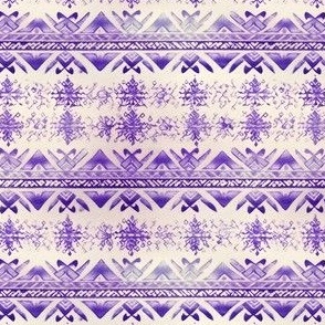 Purple & Ivory Tribal Stripes - small