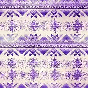 Purple & Ivory Tribal Stripes - medium