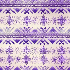 Purple & Ivory Tribal Stripes - large