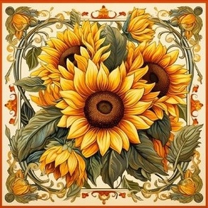 Sunflower Half-Drop Panel