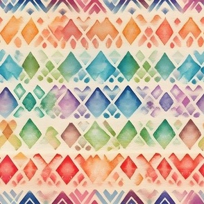 Rainbow Watercolor Tribal Stripes - medium