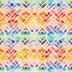 Rainbow Watercolor Geometric - medium
