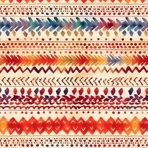 Rainbow Watercolor Tribal Stripes - small