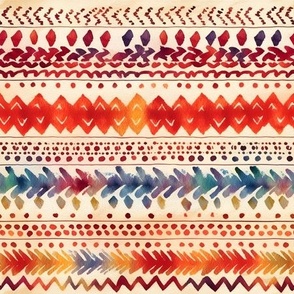 Rainbow Watercolor Tribal Stripes - medium