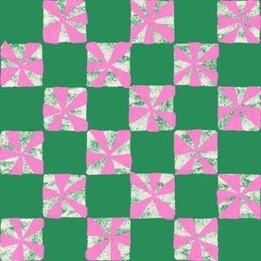 Preppy Candycane Checkerbaord Green