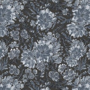 Medium - Sierra Blue Florals - Charcoal