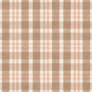 North Country Plaid - jumbo - fawn, alabaster, and peach 