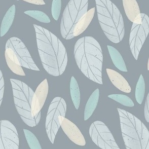 Watercolor Leaves | MED Scale | Green and Gray