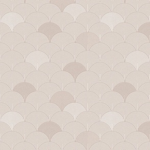 Abstract minimalistc scallops arcs- beige