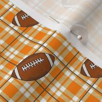 Smaller Scale Team Spirit Football Plaid in Tennessee Volunteers Orange and Smokey Grey