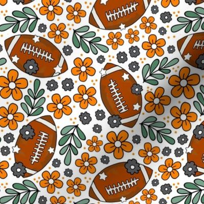 Medium Scale Team Spirit Football Floral in Tennessee Volunteers Orange and Smokey Grey