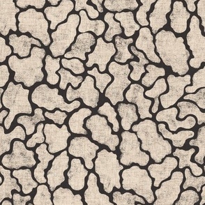 Willa Cow hide Abstract charcoal