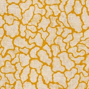 Willa Cow hide Abstract mustard yellow